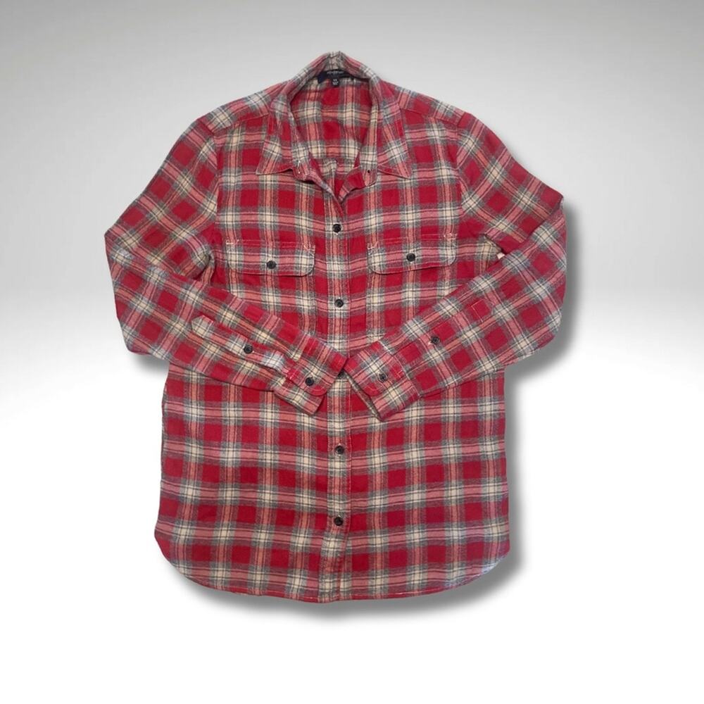 Madewell Red Plaid Flannel — Cabin Classic Soft Cotton Blend (XS)